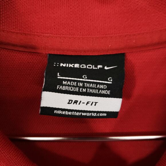 Nike Golf Polo Mens Size L Red ARMA Support For The Warrior Embroidered Dri Fit - Picture 7 of 8